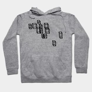 Black Floating Boxes Graphic Hoodie